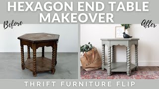 Hexagon End Table Makeover | Thrift Furniture Flip