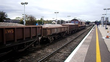 DB Schenker Class 66: no 66105 Passing Didcot Parkway Working A Engineers Train On The 08/10/2011
