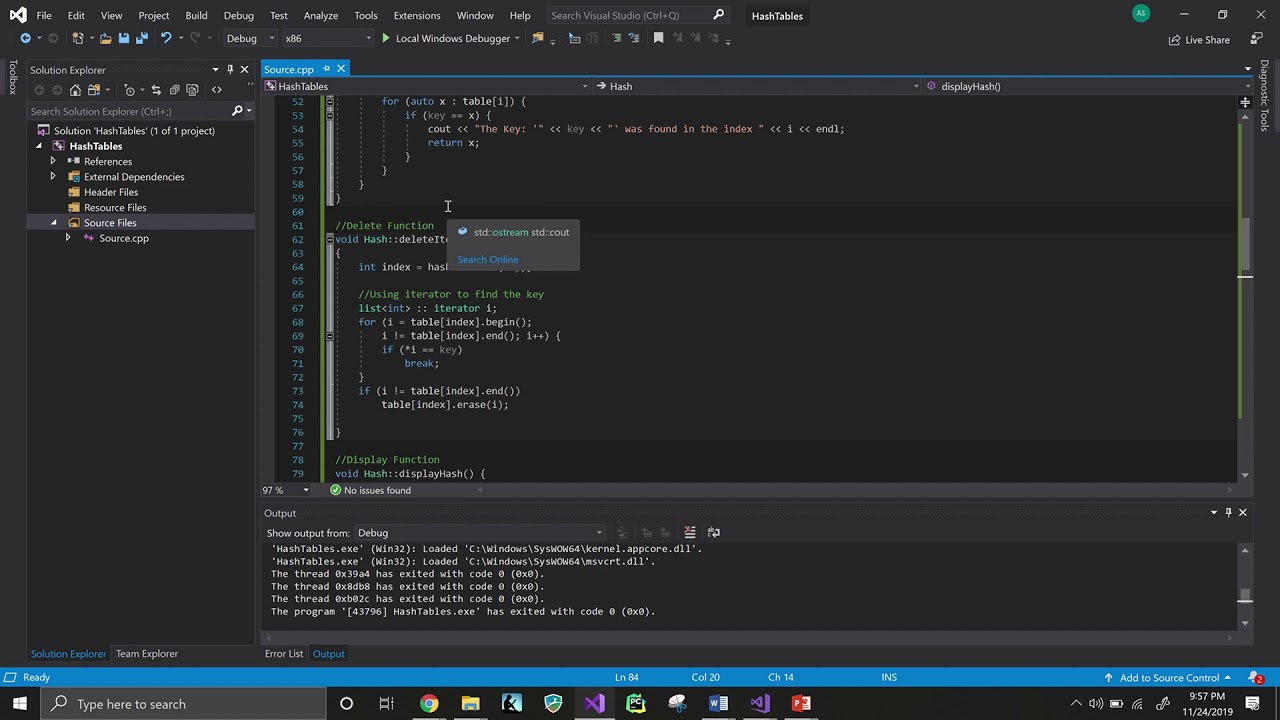 Hash table program youtube