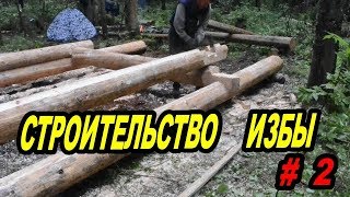 Строительство избы # 2 .Ставим сруб.Construction of the hut # 2 .Put the frame