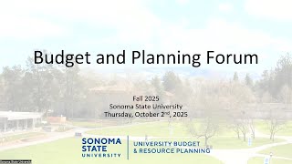 Fall 2025 Budget \& Planning Forum