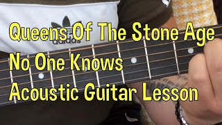 Queens Of The Stone Age-No One Knows(Easy Acoustic Version)-Acoustic Guitar Lesson