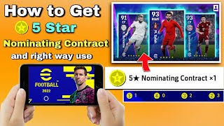 eFootball 2022 Mobile 5 star nominating contract and get featured players efootball coins