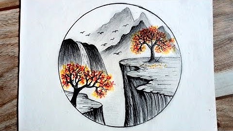 How to Draw Cliffs With Pencil || Step by Step Landscape Drawing || @paintingforyou1963