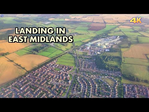 LANDING IN EAST MIDLANDS AIRPORT - UK  4K
