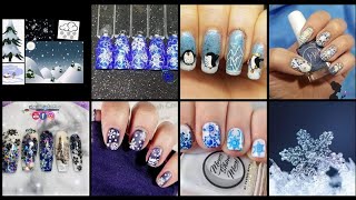 ❄️Snow Wintery Nails ☃️ YouTube Nail Art Stamping Weekly Collabs
