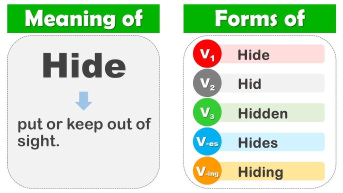 Hide Past And Past Participle Form V1 V2 V3 V4 V5 Form of Hide