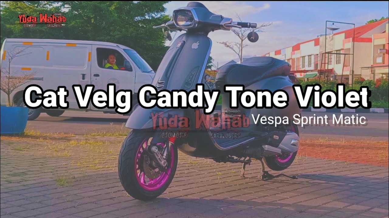 Modif Tipis Repaint Cat Velg Vespa Sprint Matic I Get Candy Tone Violet Ungu Purple Youtube