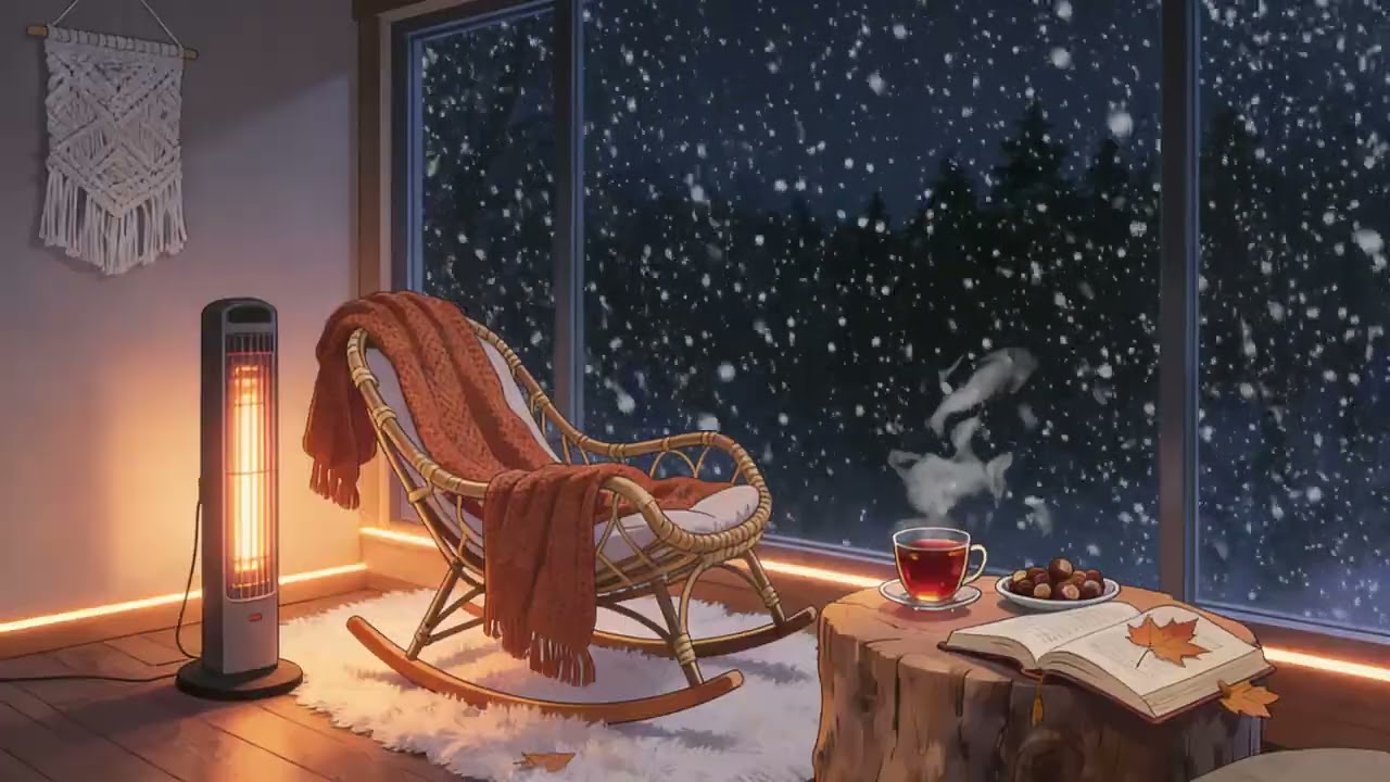 松枝飄窗下羊羔毛毯與雪林的詩意對望#relaxing #rain #rainsounds #asmr #relax #peace #SleepSounds #HeavyRain #RainSound