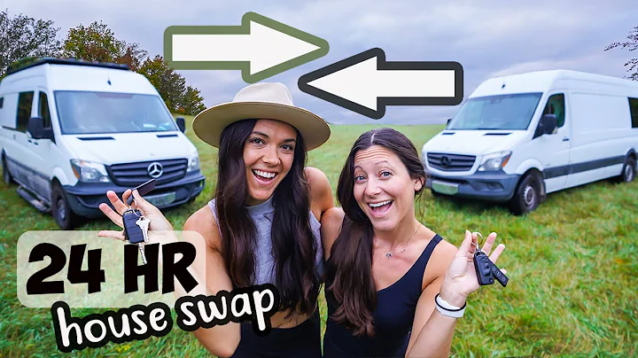 24 Hour Tiny House Swap with Kara & Nate (van life...