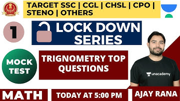 Trigonometry | Math Mock Test | Lock-down Series | Target SSC | CGL | CHSL | CPO | Steno | Others
