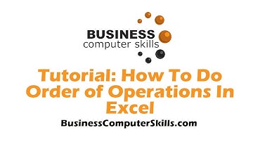 How to do Order of Operations In Excel