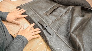 Turning Sheepskin into a Leather Jacket. Korean shearling Jacket Factory