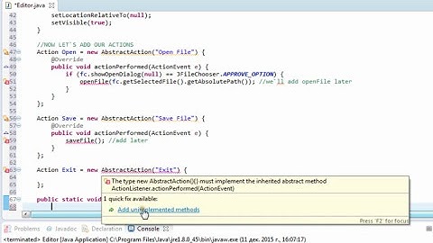 JAVA Simple text editor example - Swing API