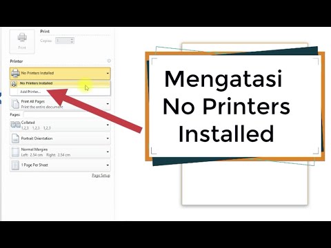 Mngatasi Printer eror  tidak terdekteksi atau No Printers Installed
