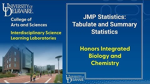 JMP 11 Tabulate and Summary Statistics
