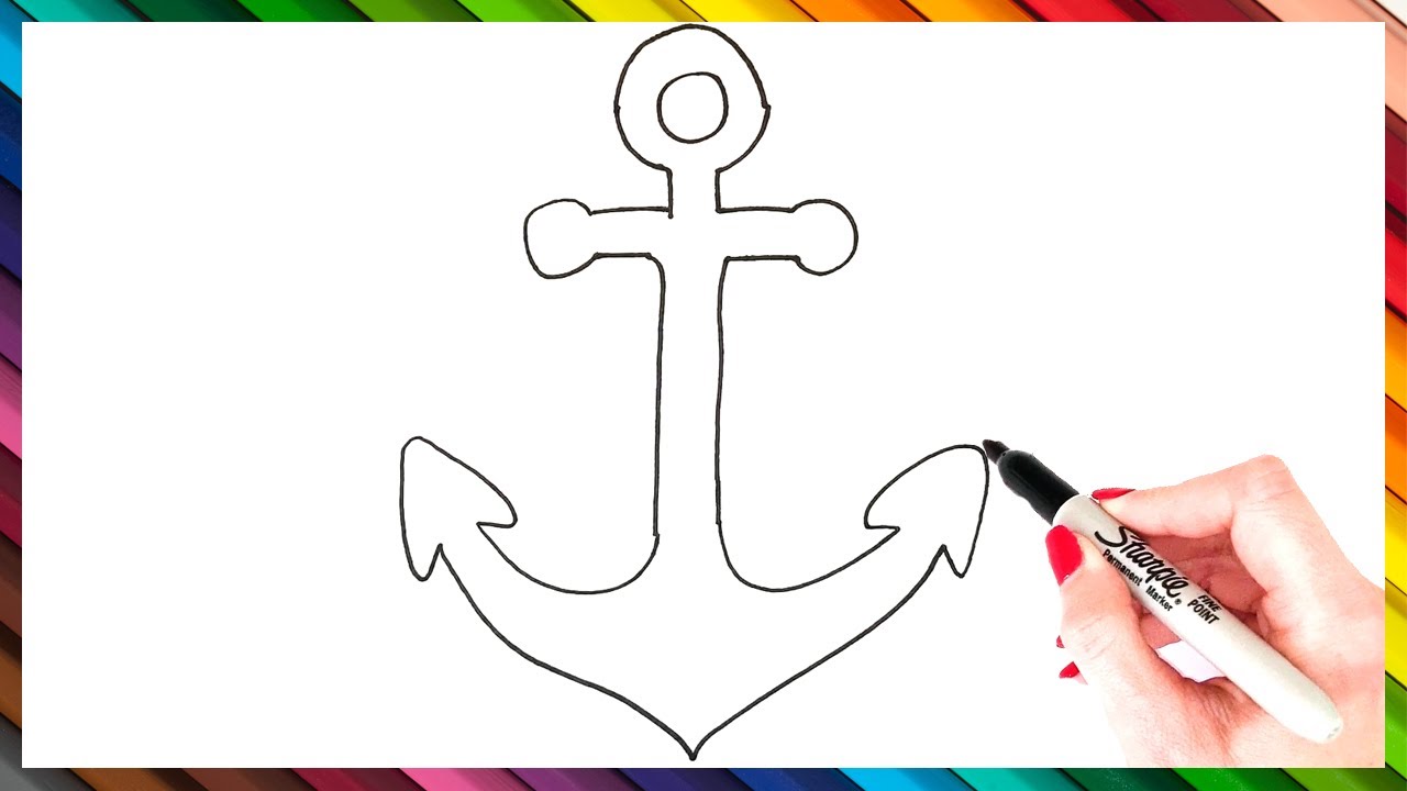 How To Draw An Anchor Step By Step | Anchor Drawing EASY - YouTube