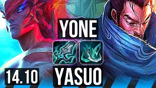 YONE vs YASUO (MID) | 15/2/2, Godlike | KR Master | 14.10