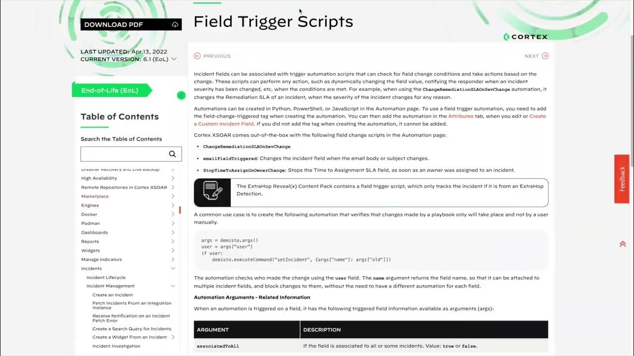XSOAR Engineer Training Part 16 Field Change Triggered Scripts YouTube