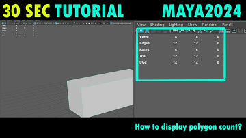 [30secTutorial - Maya] How to display the polygon count in the scene view?