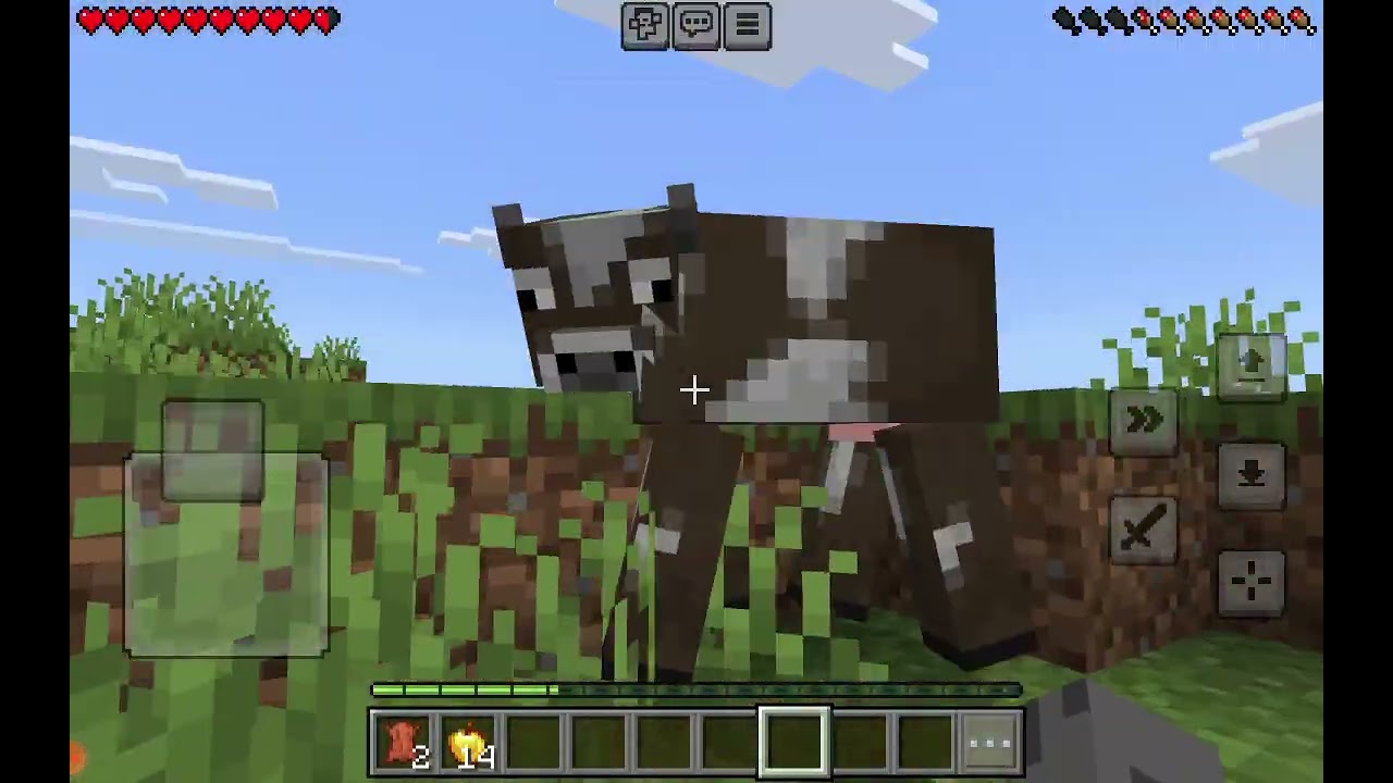 Minecraft but cows drop op loot