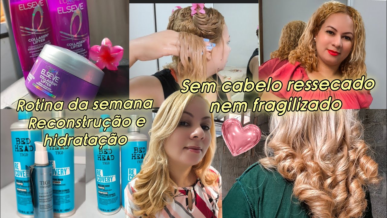 Rotina capilar  reconstrução com Elseve colágeno lifter e hidratação bed Head CABELO RESSECADOS 