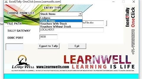Excel2Tally-Oneclick | Upload Excel file into Tally