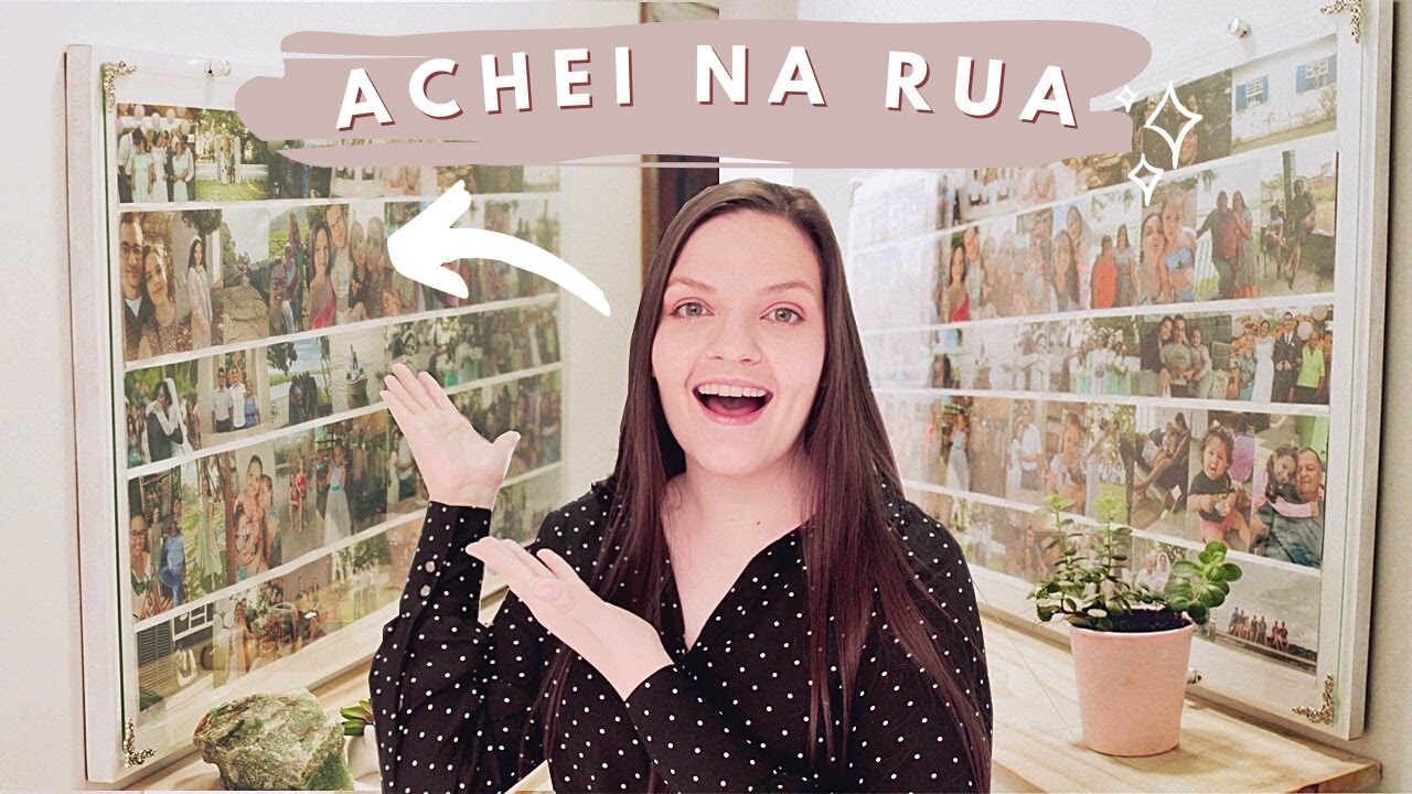 COMO FAZER UM QUADRO DE FOTOS COM MOLDURA VELHA - DO LIXO AO LUXO