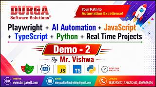 Playwright + AI Automation + JavaScript + TypeScript + Python tutorials || Demo - 2 || by Mr. Vishwa