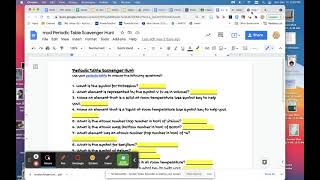 Periodic Table Scavenger Hunt