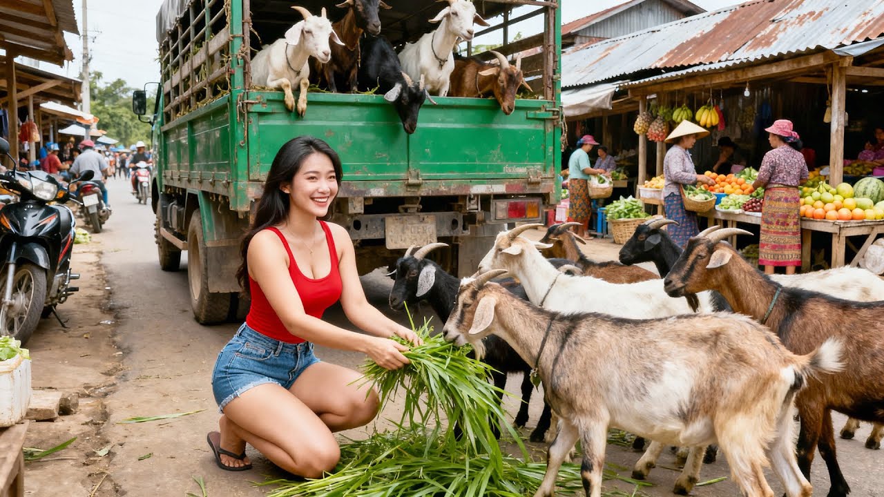 Harvesting 1000+ Goats – Use Truck Transport Goat Herds Go To Countryside Market Sell
