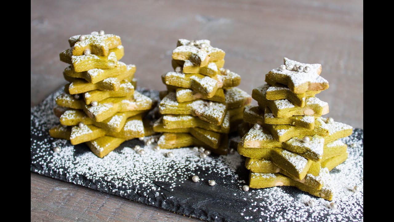 White chocolate green tea (matcha) christmas tree cookie- Alex and Felix recipes