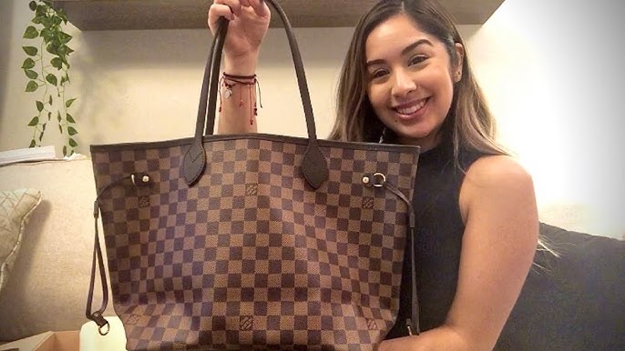 Louis Vuitton Damier Ebène Rose Ballerine Neverfull MM