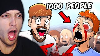 Reacting to Mr Beast Blinds 1,000 People! (Funny)