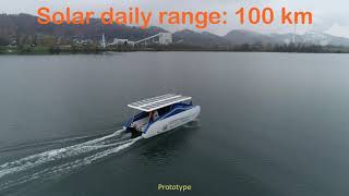 Electric solar inflatable catamaran ELECTRICAT