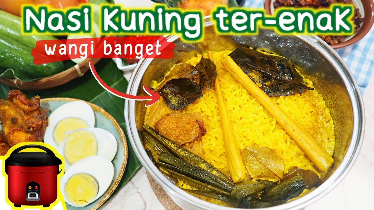 RESEP NASI KUNING ANTI RIBET!! TINGGAL MASUKIN RICE COOKER, UDAH JADI.