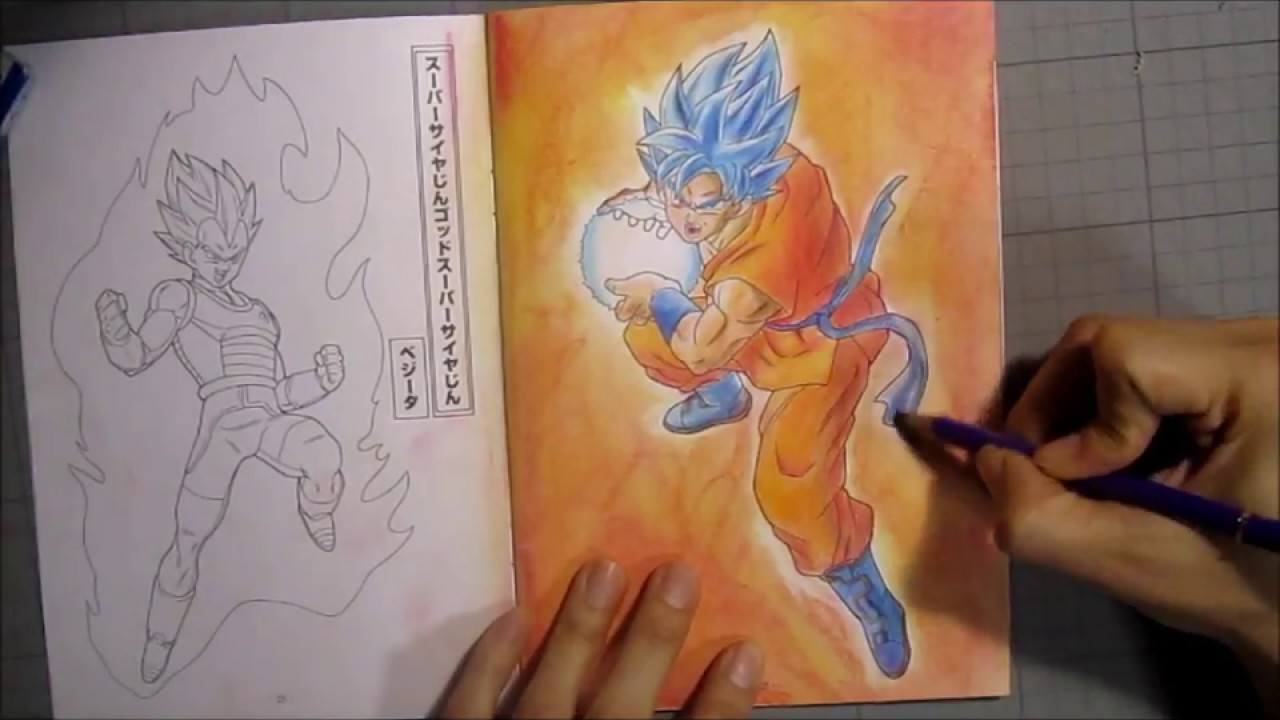 100均塗り絵 ドラゴンボール超 孫悟空を本気でぬってみた ドラゴンボールスーパー Dragon Ball Son Goku Youtube