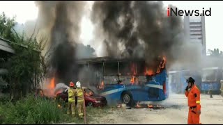 Diduga Panel Listrik Korslet, Bus Transjabodetabek Terbakar