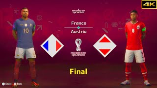 FIFA 23 | FRANCE vs. AUSTRIA | MBAPPE vs. ALABA | FIFA WORLD CUP FINAL | [4K]