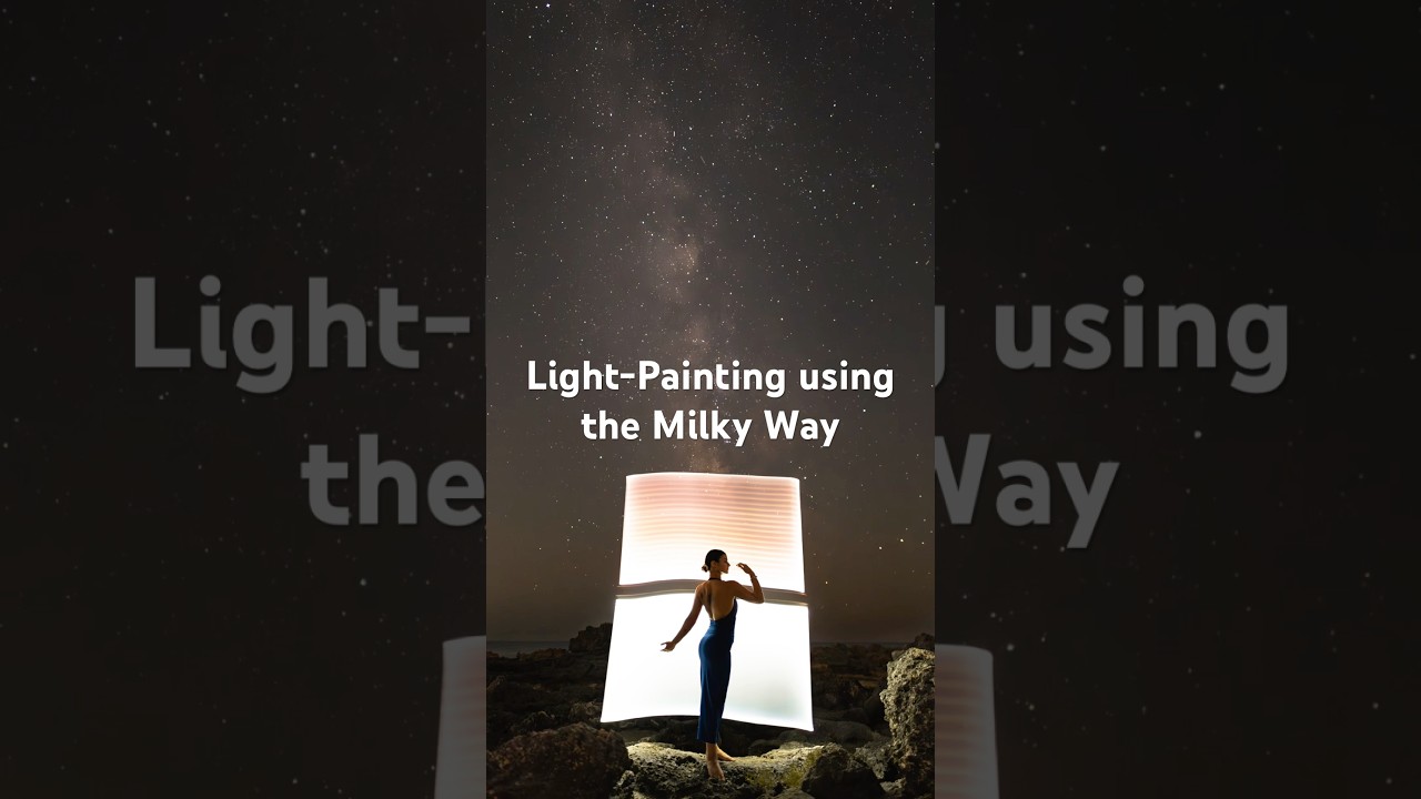 Light Painting photography using the Milky Way