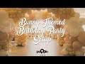 Bunny themed birt.ay party setup i event planners and event design with poppin party