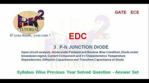 EDC C3: PN Junction Diode || ECE GATE Previous Year Question Solution || Syllabus wise solution ||