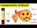 Components of blood  rbc wbc plasma  platelets  easy science lesson