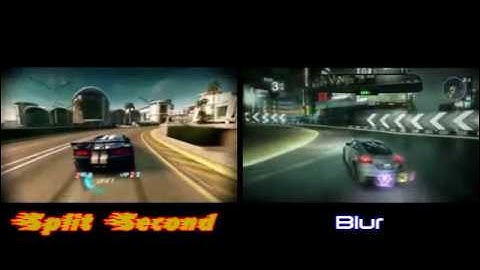 Split Second VS. Blur Splitscreen Comparison (New version)