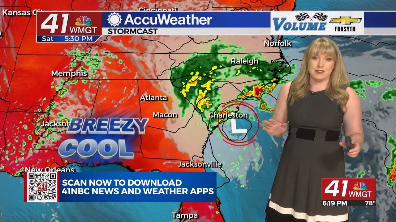 Coastal low pressure brings cool, breezy weather for the weekend - YouTube