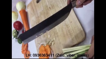 Màn Test dao thái vừa (dao bài thái) Thép Nhíp Nga chuôi gỗ Lim