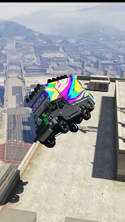 GTA-5 Dj Pickup 4x4 Crazy Stunt😱😤Imposible Biggest Challenge🤑GTA5 #gta5 #shorts #gtaworld #viral