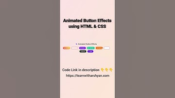 Animated Button Effects using HTML & CSS #ButtonDesign #WebDev