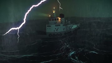 Ship in the stormy sea with gigantic waves (Made in @BlenderOfficial )