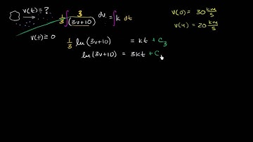 Example modeling asteroid velocity with differential equation